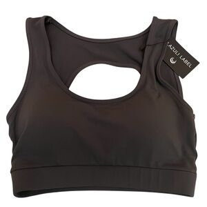 Lazuli Label brand Black Racerback Sports Bra with Cutout Detail